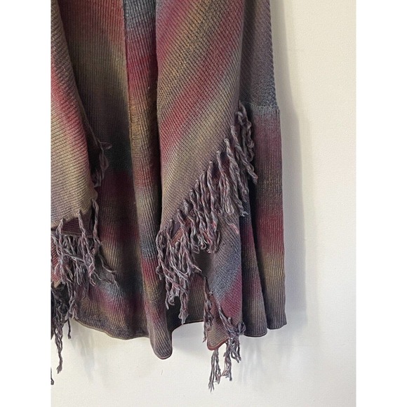 KAKTUS WATERFALL CARDIGAN WOMENS 2X3X FRINGE WARM BOHO SOUTHWESTERN OPEN SWEATER - Picture 4 of 12